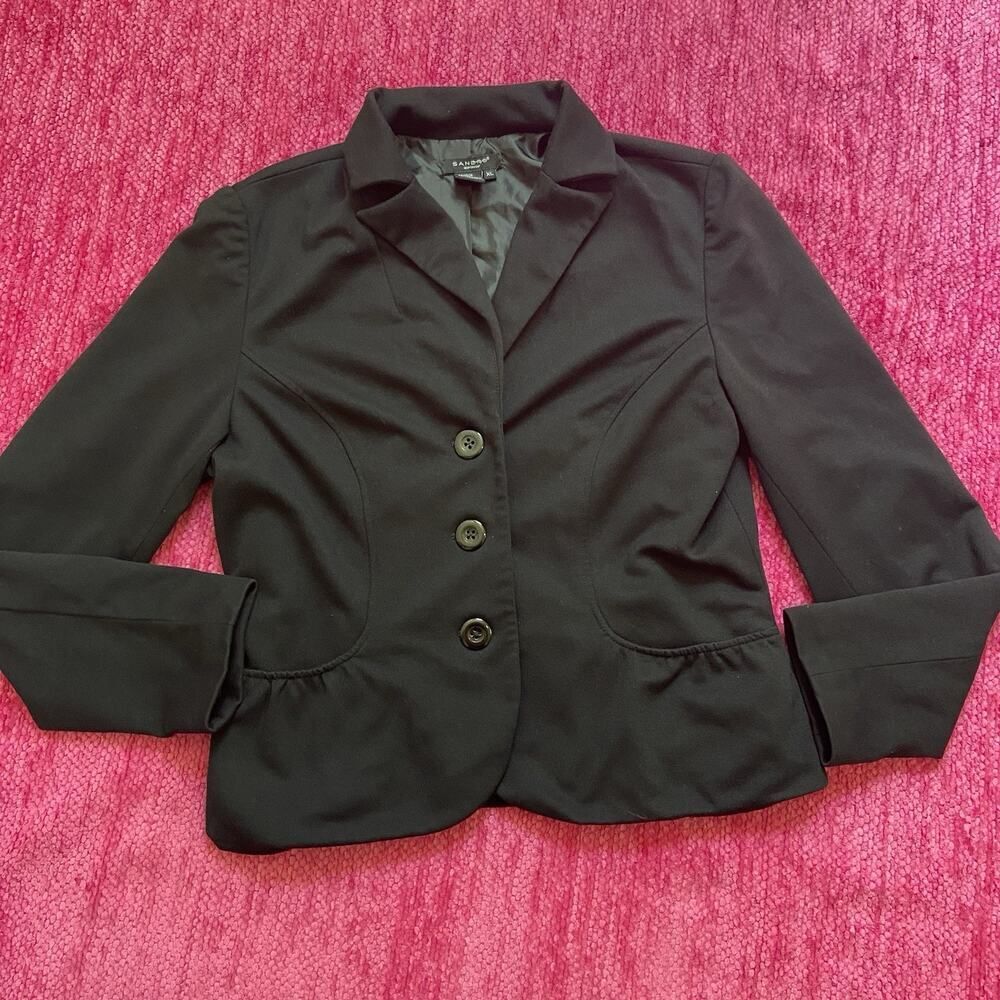 Sandro Sportswear Knit Blazer Jacket Black Size XL